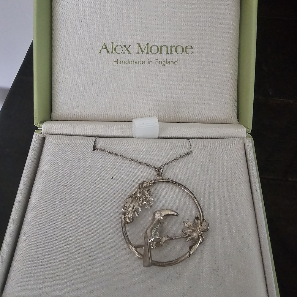 Alex Monroe Toucan Sterling Silver Pendant Necklace